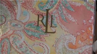 Ralph Lauren Jamaica Paisley Coral Cal King Duvet Comforter Cover Set
