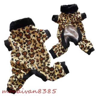  Leopard/ Tiger Faux Fur Dog Pajamas Jumpsuits Dog Clothes ALL SIZE