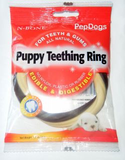 Bone Puppy Teething Ring Treat Chew Edible Dog Toy