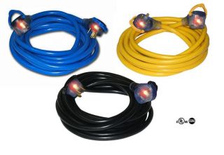  30Amp Pro Grip Lighted RV Extension Cord 2 Free RV Adapters