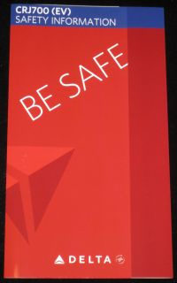 DELTA AIRLINES / PINNACLE CRJ900 (9E) SAFETY INFORMATION CARD