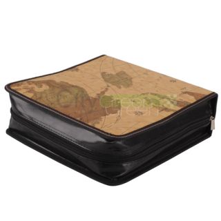 New 240 Disc CD VCD DVD Storage Holder Case Map Pattern Brown 004