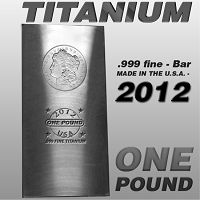 Pound 999 Fine Titanium Bullion Ingot Art Bar Morgan Dollar 2012
