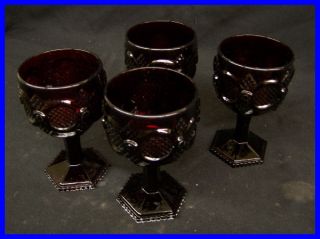 Vintage Avon 1876 Cape Cod Ruby Red Glassware Goblets