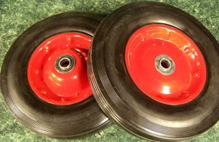 2pc 10 Solid Rubber Dolly Wheels New Tire Rim Wheel
