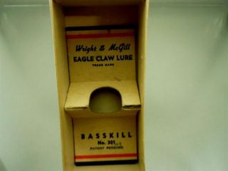 Vintage Antique Wright McGill Eagle Claw Basskill Fishing Lure Box