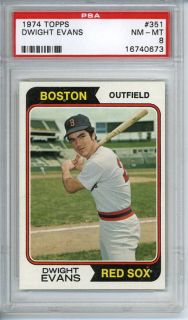 1974 Topps 351 Dwight Evans Red Sox PSA 8