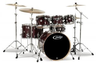 New DW Pacific CM7 Concept 7 Piece Drums Set Shell Pack Trans Walnut