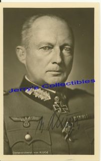 Gunther Hans von Kluge signed Hoffmann card 