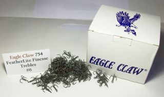 Eagle Claw FeatherLite Finesse Teflon coated, short shank Trebles # 12