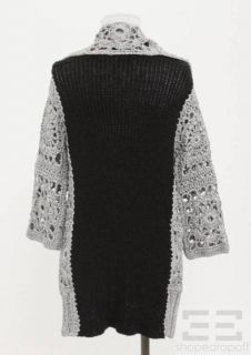 Dries Van NOTEN Black Silver Knit Cardigan Size M