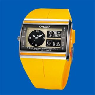 New Dual Time Zone Day Date Mens Lady Sport Wrist Watch