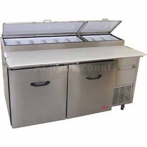 TOR Rey 67 4 Pizza Prep Table 2 Doors Holds 9 Pans
