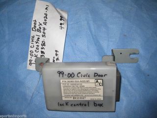 99 00 Honda Civic SI Door Lock Control Module Box
