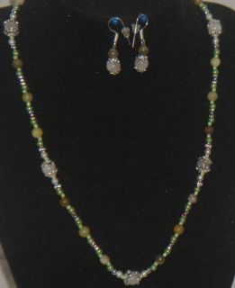 Handcrafted White Jade Gemstone Green Natural Serpentine 20 Necklace