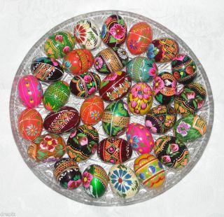 12 Pisanki Hand Painted Wooden Easter Eggs Pysanka