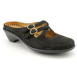 Easy Spirit Eldreda Womens Size 10 Black Wide Leather Mules Shoes