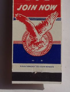  Matchbook Fraternal Order of Eagles FOE Aerie No. 3051 East Liberty PA