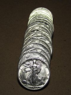1942 s Walking Liberty Silver Half Dollar Roll CH Gem BU