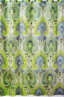 Echo Design Cotton Shower Curtain Sardinia Paisley Aqua Blue Green New