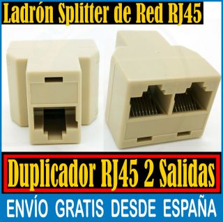 Duplicador Divisor Conector RJ45 Conexion Ladron Splitter Red Lan