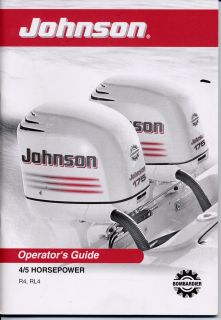 Johnson Outboard Owners Manual 2003 4HP 5HP 4 Stroke Models R4 RL4