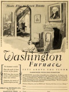 1927 Ad Gray Dudley Co Washington Furnace Furniture Original