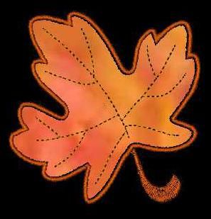 Autumn Fall Leaves Applique Embroidery Machine Designs