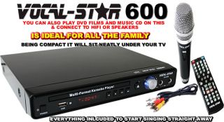 KIDS VOCAL STAR 600 CDG DVD USB KARAOKE MACHINE PLAYER MICROPHONE