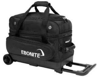 Ebonite 2 Ball Roller Bowling Bag with Wheels Black