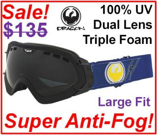 Dragon Alliance Mace Snowboard Ski Large Fit Spherical Lens Goggle DXS