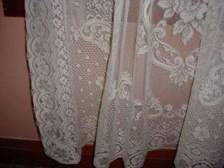  Lace Curtain Panel 83 inches Long Victorian Rose Pattern 889