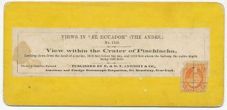 ECUADOR SV   Crater of Pinchincha   Anthony 1860s