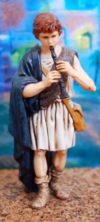 Stupenda statuetta di una vecchietta con bastone della serie di cm 13