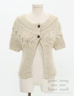 Massimo Dutti Beige Cable Knit Cardigan Sweater Size Small 30 New