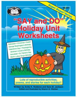 Super Duper Say and Do Holiday Unit Worksheets Educational Book
