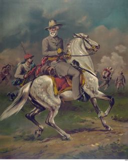 CSA GENERAL ROBERT E LEE on HORSE POSTER CONFEDERATE CIVIL WAR NEW