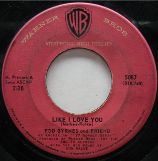 Edd Byrnes WB 5087 Like I Love Rock Pop from 1959 Cool