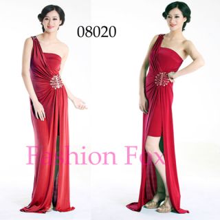   Style One Shoulder Red Evening Dresses Long Prom Gown 08020 SZ 16