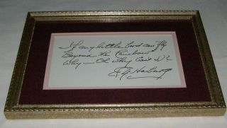 Harburg Hand Signed Autographed Verse Matted Matted/Framed