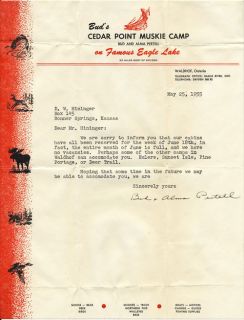  Camp Waldhof Onterio Canada Eagle Lake 1955 Letter Envelope