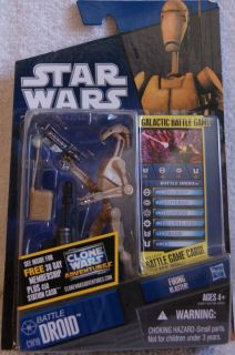 NEW STAR WARS BATTLE DROID ACTION FIGURE THE CLONE WARS CW19 W/ FIRING