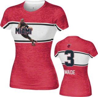 Dwyane Wade Miami Heat Womens Big Stripe Player T Shirt Home