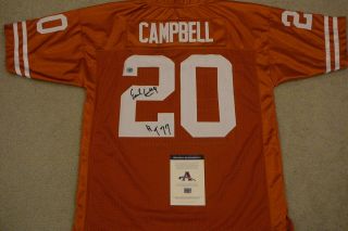 Earl Campbell Signed Auto Texas Longhorns Jersey HT 77 AAA Autographed