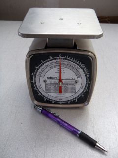 Used Pelouze Z5 Postage Scale, 5 lbs, scale weight adjust knob, w