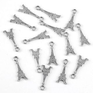  Silver Plate Eiffel Tower Pendant Bail Charms Jewelry Findings