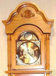  Grandfather Tall Clock Solid Wood Oak Finish