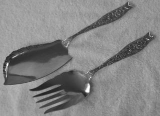  Mfg Co Sterling Silver Good Luck Fish Serving Set Aesthetic
