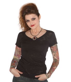 Wild Rose Black Tattoo Sleeve Shirt Sugar Skull Tattoo Sleeves