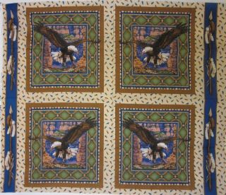  Pillow Panel Quilt Squares Sacred Wings Eagle Native American